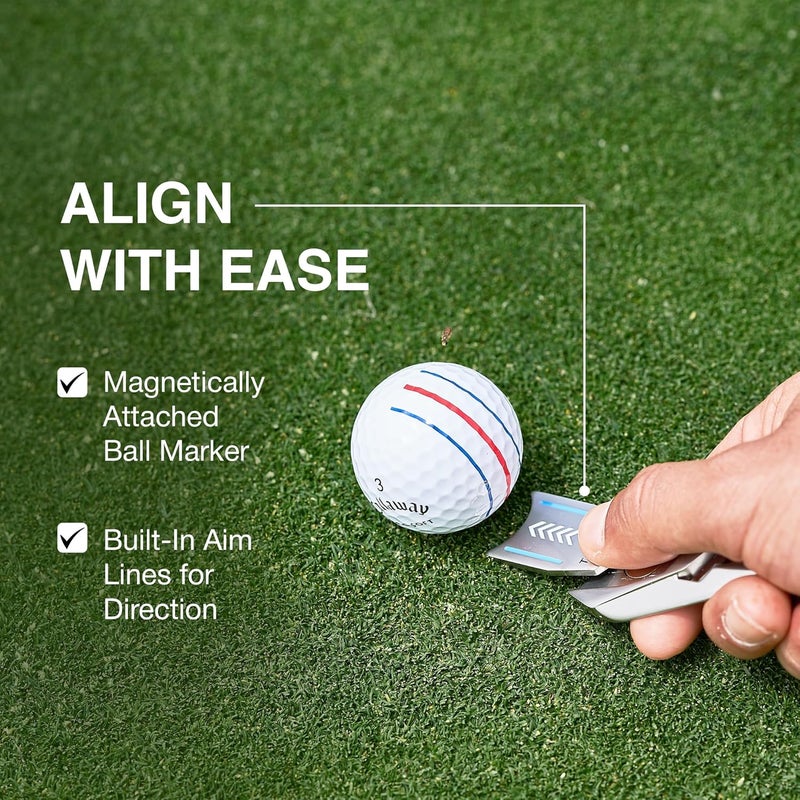 Ghost Golf Divot Tool - 5-in-1 Divot Repair Tool & Ball Marker Alignment Aid - Fix Pitch Marks on The Green - Club Rest & Groove Cleaner - Golf Equipment for Men & Women - Image 3